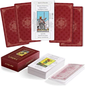 Mazzo di Carte Tarocchi Erbacan Principianti con Significati su Loro-Mazzo Tarrot con Guidebo - Foto 1 di 12