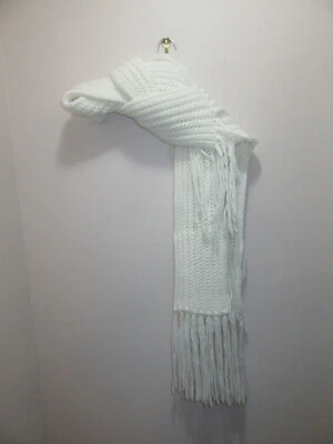 BCBGENERATION BUFANDA MUJER GRUESO TEJIDO BLANCO TALLA OS 5" X 96" Foto 1 de 4