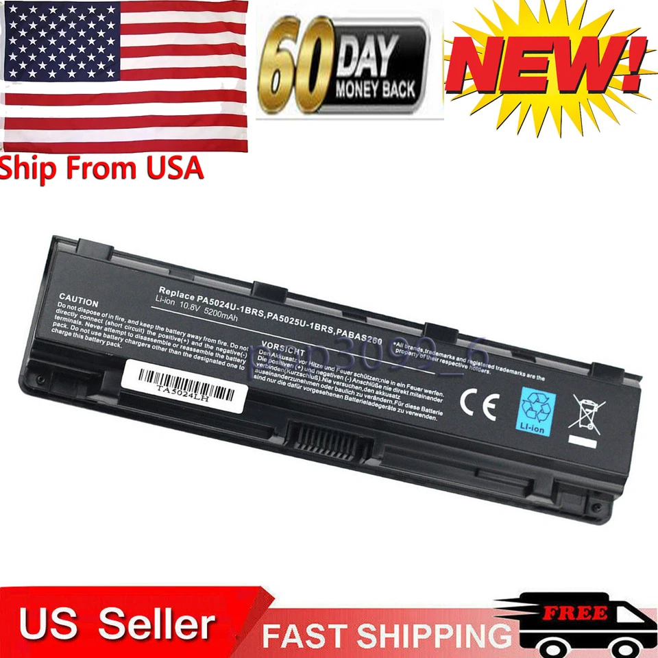 Batería para Toshiba Satellite PA5024U-1BRS C55D C55DT C55T C850 C855D 5200mAh Foto 1 de 3
