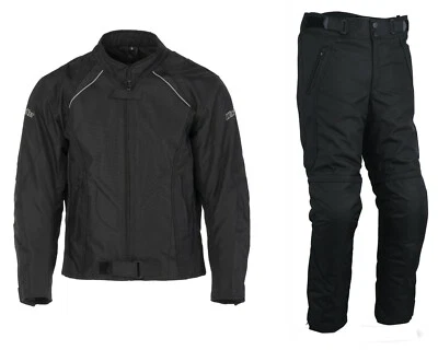 Combinaison Complet Imperméable De pour Moto Veste et Pantalon Cordura Avec - Photo 1/4