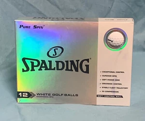 Spalding White Pure Spin Golf Balls - 12 Pack Soft Control New - Picture 1 of 5