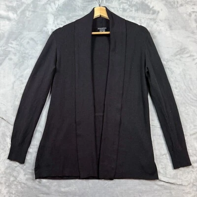 Theory 黑色开衫开襟美利奴羊毛尼龙大号 — 第 1/4 张图片