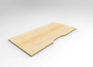 Table Top Wooden TableTop Melamine Natural Oak w/ Rear Scallop 1200mmx750mmx25mm - Picture 1 of 1