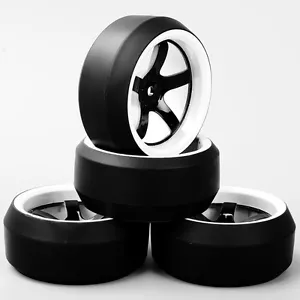 4Pcs RC 1:10 3 Degree Drift Tires Wheel D5NWK+PP0367 For RC Racing Car HPI HSP - Picture 1 of 6