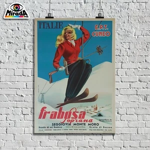 Autorenkopie POSTER Vintage Frabosa Soprana Monte Moro Cuneo Bossea Berge - Bild 1 von 3