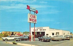 Long Branch NJ Conte's Car Wash Corvette Postcard - Picture 1 of 1
