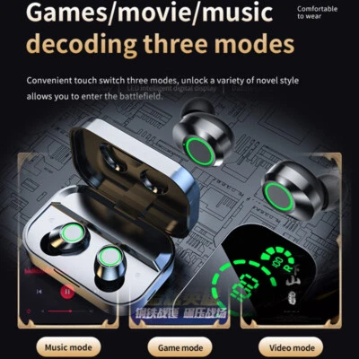 TWS Wireless Earbuds Bluetooth 5.3 Waterproof Headset Headphones With Power Bank - Image 1 of 4