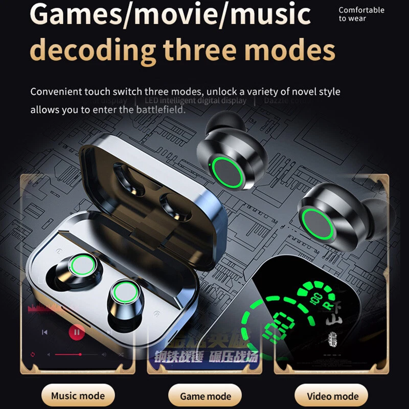 TWS Wireless Earbuds Bluetooth 5.3 Waterproof Headset Headphones With Power Bank - Image 1 of 4