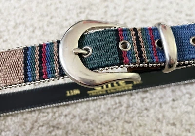 Elite Women Colorful Belt Woven Rainbow Bead Trim Size XL Boho Festival Western - Image 1 of 4