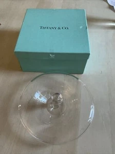 ELSA PERETTI TIFFANY & CO MURANO GLASS CLEAR CANDY NUT DISH SERVER APPLE JAR LID - Picture 1 of 12