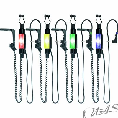 DELTA-FISHING Delta Fishing Spar Set 4x Led Biss Anzeiger Bite Indicator Hänger Kette Kva