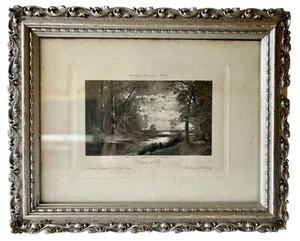Antique SOIRÉE D'ÉTÉ SUMMER EVENING BOUSSOD VALADON etching framed FRANCE 1890's - Bild 1 von 6