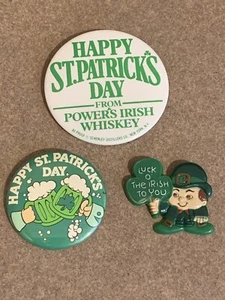 LOTE DE 3 BOTONES ALFILERES IRLANDESES IRLANDESES FELIZ DÍA DE SAN PATRICIO DE COLECCIÓN - Imagen 1 de 1