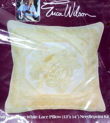 New, Old Stock Creative Expressions Antique White Lace Pillow Needlepoint Kit - Image 1 of 3