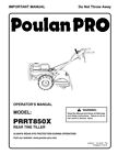Owner?S Manual Poulanpro Rear-Tine Tiller/Rototiller - Model Prrt850x