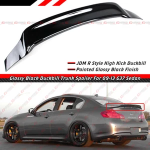 FOR 09-13 INFINITI G37 SEDAN R STYLE GLOSS BLACK HIGHKICK DUCKBILL TRUNK SPOILER - Picture 1 of 6