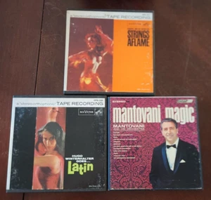 3 Latin Music Reel-To-Reel Tapes - Esquivel, Hugo Winterhalter, Mantovani - Imagen 1 de 13