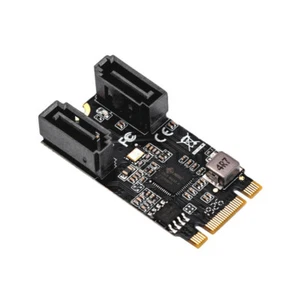 2 Ports SATA 3.0 III 6Gb/s to M.2 M Key and B Key PCIe Controller Adapter Card - Picture 1 of 6