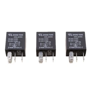 3 Stück 24V 30A Auto Automobil Van Boot Elektronische 5-polige SPST-Relais - Picture 1 of 7
