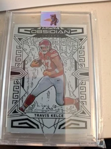 2023 Panini Obsidian Travis Kelce #50 White Contra Electric Etch SSP Chiefs MINT - Picture 1 of 4