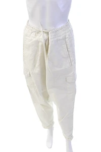 Pantalones cargo Reiss para mujer de algodón plisados con lazo cintura cónicos blancos talla 34" - Imagen 1 de 5