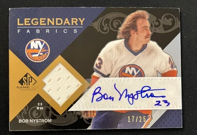 2007-08 SP Game Used Edition Bob Nystrom Legendary Fabrics auto relic SN:17/25 - Image 1 of 2