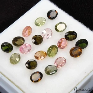 5x4mm Oval Natural Tourmaline Multi color Loose Unheated Gemstones Lot ~ 20 Pcs - Picture 1 of 8