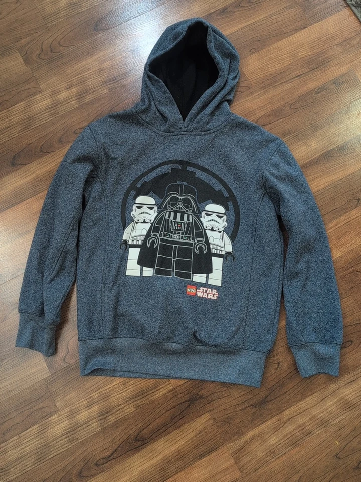 Lego Star Wars Darth Vader Stormtroopers Boys Hoodie Size 10/12 Sweatshirt - Image 1 of 4