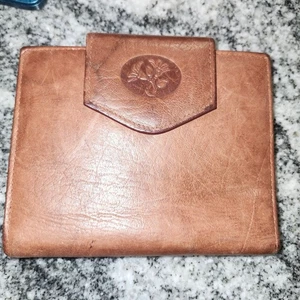 Buxton Leder Geldbörse Clutch Organizer Blumen Druckknopfverschluss Braun - Bild 1 von 7