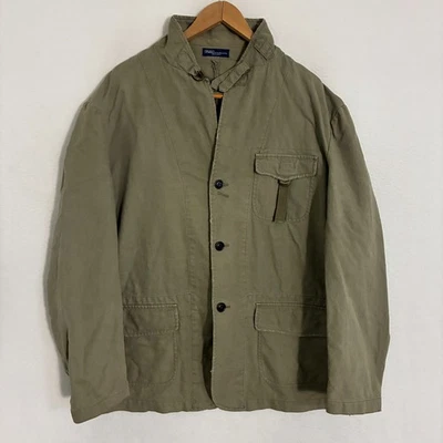 Abrigo De Colección Polo Ralph Lauren Mezcla de Lino Para Hombres XXL Militar Safari Gorpcore Chaqueta Foto 1 de 4