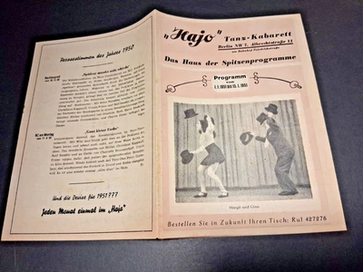 1951 jan. BERLIN programm HAJO TANZ KABARETT varieté Nina Mercadante - Bild 1 von 4