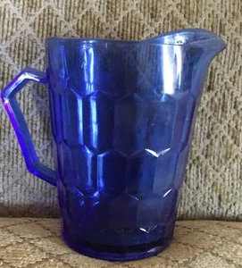 Vintage 1930's Cobalt Blue Small Pitcher For Cream Syrup And Sauces 5" Tall - Picture 1 of 4