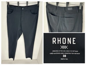 Rhone Commuter Pants Size 38 Black Golf Stretch Performance Tech Chino 37x33 - Picture 1 of 19