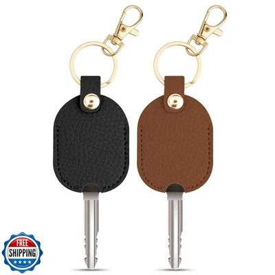 Cubierta de llave de coche de cuero Aecsze 2 piezas, cubiertas de llave para llaves de coche, protector de llave rota Foto 1 de 4