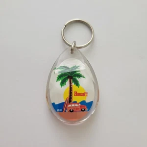 Hawaii key chain keyring Acrylic 3" Souvenir Palm Tree  - Picture 1 of 4