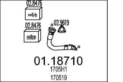 MTS 01.18710 Exhaust Pipe for CITROËN,PEUGEOT - Bild 1 von 3