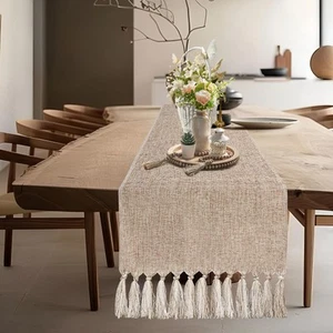 Boho Table Runner 108 inches Long, Spring Rustic Farmhouse Dresser Runners fo... - Picture 1 of 9