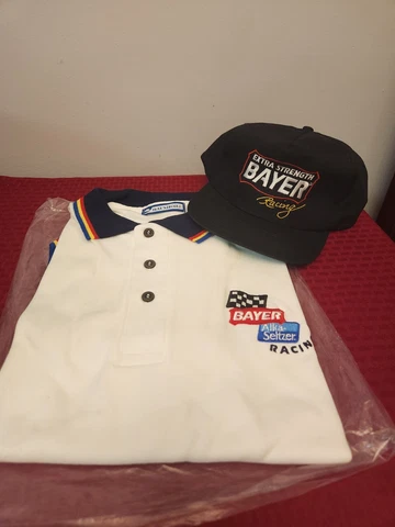 Bayer Alka seltzer  Racing Nascar Shirt And Hat. New Cover