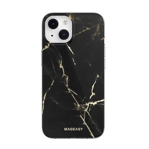 Mageasy Durable Shockproof Magnetic Marble Style Case for iPhone 14 Plus - Black - Picture 1 of 4