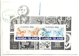 ENGLAND LOCAL-SAND ISLAND-1966- EUROPA- 1 Bl. CV REG-- TO GERMANY @6 - Picture 1 of 2