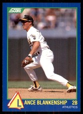 1989 Score Hottest 100 Rising Stars Lance Blankenship Oakland Athletics #20