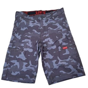 Levi's Youth Boys Blue Camo Cargo Shorts Adjustable Waist Flex Stretch Size 10 - Picture 1 of 10