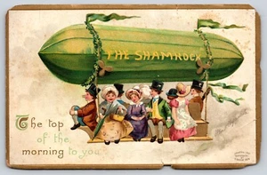 Postal Trébol Zeppelin Ellen Clapsaddle 'Top of the Morning to You' - Imagen 1 de 2