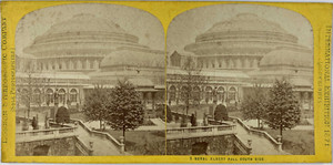 Stereo, England, London, Royal Albert Hall Vintage Stereo Card Albumin Print