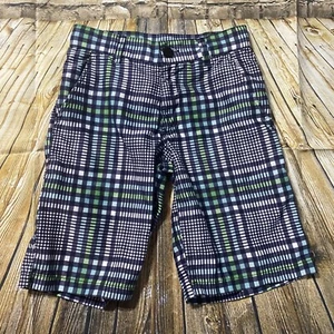 Nike 6.0 Boys Size 10 Blue Green Plaid Quick Dry Swim Casual Shorts - Picture 1 of 6