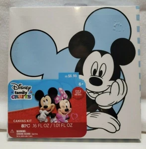 Disney Family Crafts MICKEY MOUSE PAINT KIT canvas 8"x 8" 6 Paint Tubes & Brush - Picture 1 of 5