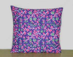 Indian Floral Cushion Cover Beautiful Cotton Square Pillow Cover Pillow Cases - Picture 1 of 4