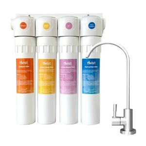 AQUAVI Twist 4-Stage Ultra-Filtration Mineral Under-Sink Water Filtration System - Picture 1 of 7