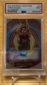 2022 BOWMAN U UNIVERSITY INCEPTION AUTO JARED MCCAIN PSA 9 Mint Sixers 76ers - Picture 1 of 2