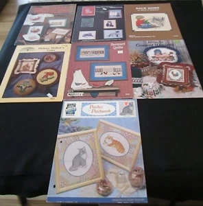 11 COUNTED CROSS STITCH PATTERN BOOKS BIRDS-CHICKENS-PIGS-CATS-BEARS-COWS - Picture 1 of 13